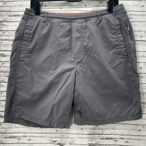 Birddogs Shorts Men Large Gray Lined Athletic Gym Shorts Elastic Waist Boom